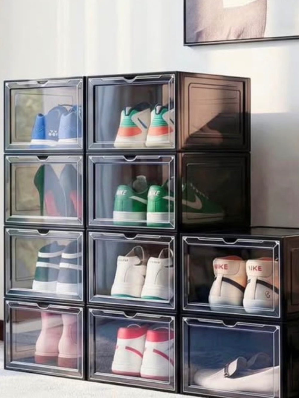 Shoe Storage Boxes Stackable 12 Pack